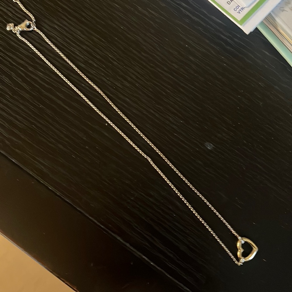 David Yurman 8” cable heart pendant necklace